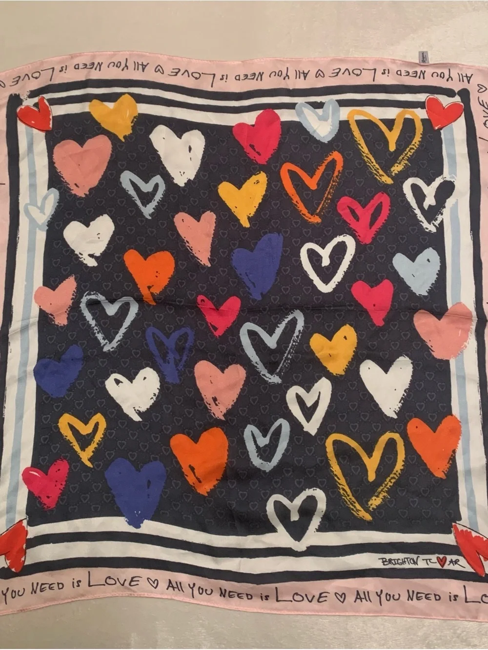 BRIGHTON “Color of Love” scarf designed by Tom Clancy GUC (Preloved)